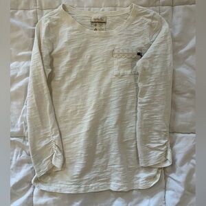 Matilda Jane Cream Long Sleeve Tee with Lace Pocket